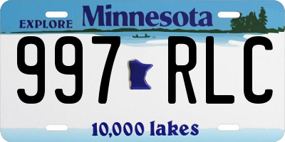 MN license plate 997RLC