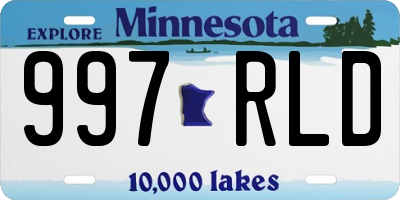MN license plate 997RLD