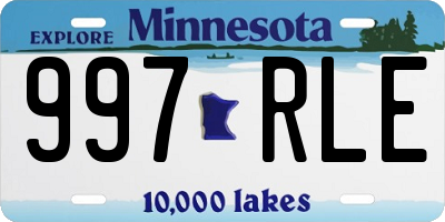 MN license plate 997RLE