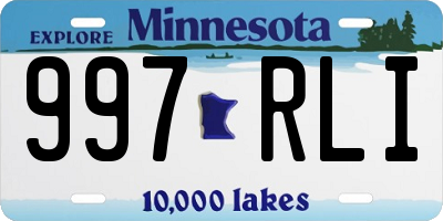 MN license plate 997RLI