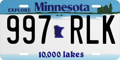 MN license plate 997RLK