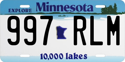 MN license plate 997RLM