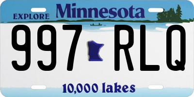 MN license plate 997RLQ