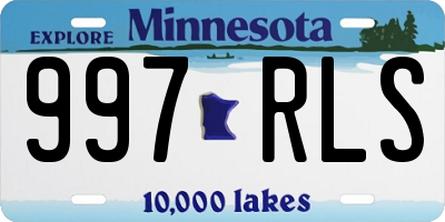 MN license plate 997RLS
