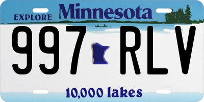 MN license plate 997RLV
