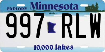 MN license plate 997RLW