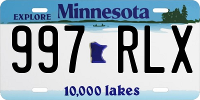 MN license plate 997RLX