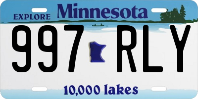 MN license plate 997RLY