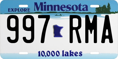 MN license plate 997RMA