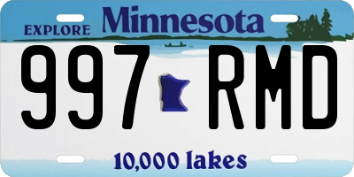 MN license plate 997RMD