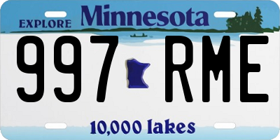 MN license plate 997RME