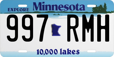 MN license plate 997RMH