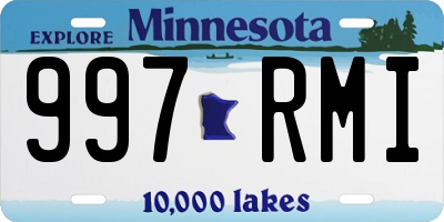 MN license plate 997RMI