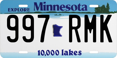 MN license plate 997RMK