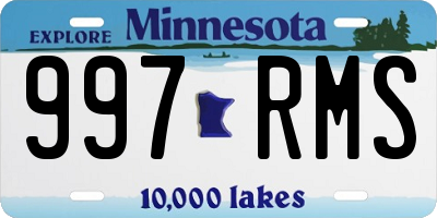 MN license plate 997RMS