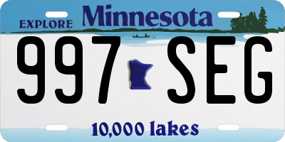 MN license plate 997SEG