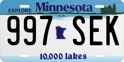 MN license plate 997SEK