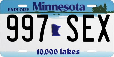 MN license plate 997SEX