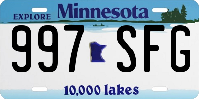 MN license plate 997SFG