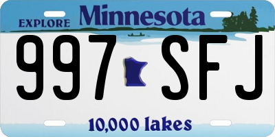 MN license plate 997SFJ
