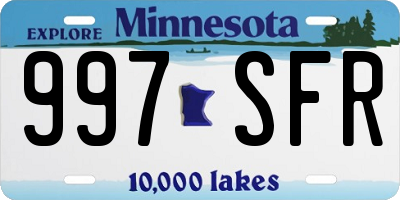 MN license plate 997SFR