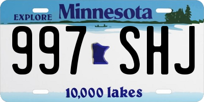 MN license plate 997SHJ