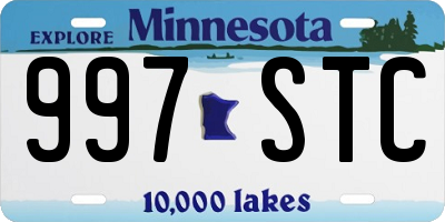 MN license plate 997STC
