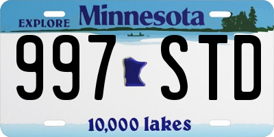 MN license plate 997STD