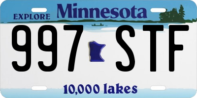 MN license plate 997STF