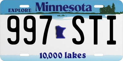 MN license plate 997STI