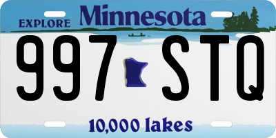 MN license plate 997STQ