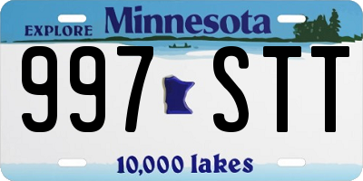 MN license plate 997STT