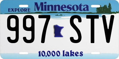 MN license plate 997STV