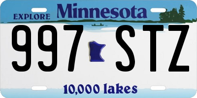 MN license plate 997STZ