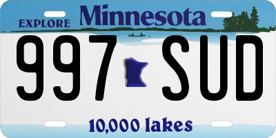 MN license plate 997SUD