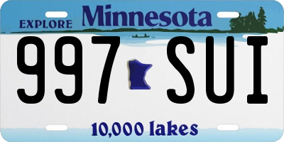 MN license plate 997SUI