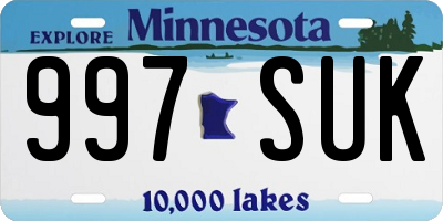 MN license plate 997SUK