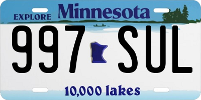 MN license plate 997SUL