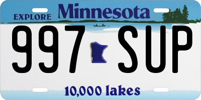 MN license plate 997SUP