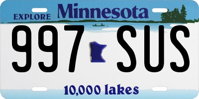 MN license plate 997SUS