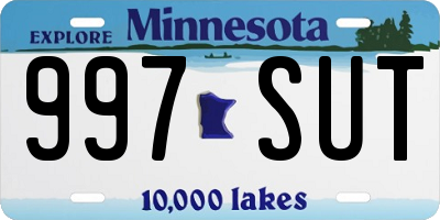 MN license plate 997SUT