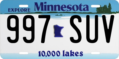 MN license plate 997SUV