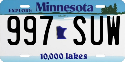 MN license plate 997SUW