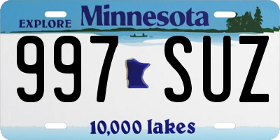 MN license plate 997SUZ