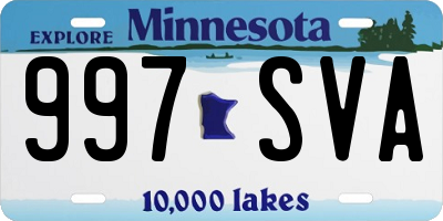 MN license plate 997SVA