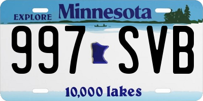 MN license plate 997SVB