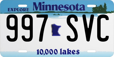 MN license plate 997SVC
