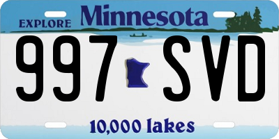 MN license plate 997SVD