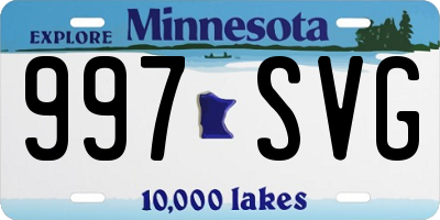MN license plate 997SVG