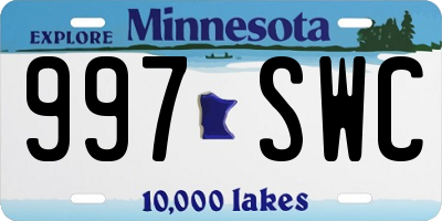MN license plate 997SWC